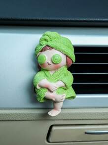 1 buc. Decor pentru gura de aerisire auto în formă de fată verde, potrivit pentru utilizare în mașină - Verde - Vizualizare 1