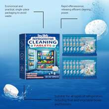 Fridge Cleaning Effervescent Tablets, Kitchen Refrigerator Cleaner For Oil Stains And Odors Removal, Multi-Purpose Cleaning Tablets - One Box - View 7