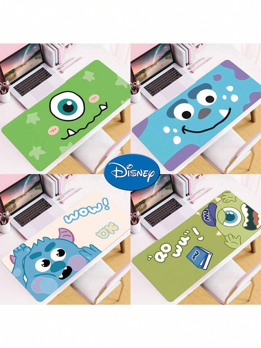 1pc Large Size Cartoon Girl Design Mouse Pad, Non-Slip Locked Edge Thick Gamer Desk Mat For Computer/Gaming - Multicolor - View 1