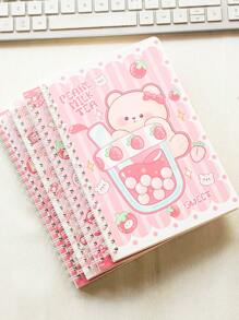 240 Inner Notebooks, A Total Of 4 A5 Cartoon Coil Books,  School Season Students Thickened School Supplies Record Book Value Eye Care Notepad Issued 4 Copies - Multicolor - View 7