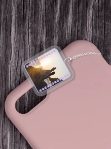 1 件定制蓝色相框浪漫心形照片钥匙扣、手机挂饰、包包吊坠 - 彩色 - 查看 3