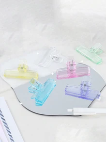 1pc Transparent Air-Sense Plastic Acrylic Clip Ins Style Student Stationery Jelly Clip File Account Clip Long Tail Clip Multi-Function Photo Clip / Creative Office Stationery Test Paper Clip Office Supplies Invoice Storage Clip School Supplies School Supplies For School Folder Back To School