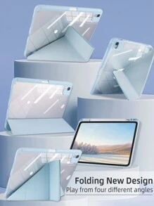 1pc Acrylic Y-Fold Flat Panel Protective Cover, Multi-Angle Kickstand With Pencil Slot, Anti-Scratch & Bending Acrylic Back, Magnetic Auto Sleep/Wake, Minimalist/Casual/Classic, Compatible With IPad Mini 6/Mini 7/9.7/10.2/10.5/Air 4/Air 5/10th/10.9/Pro 11"/Air 11"(M2)/Air 13"(M2)/Pro 11"(M4)/Pro 13"(M4) 2024, 12.9", IPad Air 13"(M3 2025), IPad Air 11"(M3) 2025, IPad (A16) 11" 11th Gen 2025 Models
