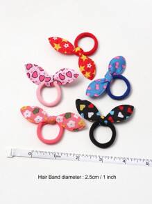 20pcs/Set Colorful Bunny Ear Hair Scrunchies, Cute Cartoon Bow Elastic Hair Ties For Women (Random Color) Ponytail Holders, Rubber Band, Gifts ,Hair Rope Hair Accessories Head Accessories Elastic Band - Multicolor - View 6