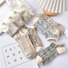 Sports Outdoor 9 Pairs Retro Textured Socks, Comfy & Breathable Boat Socks, Women's Socks - Multicolor - View 8