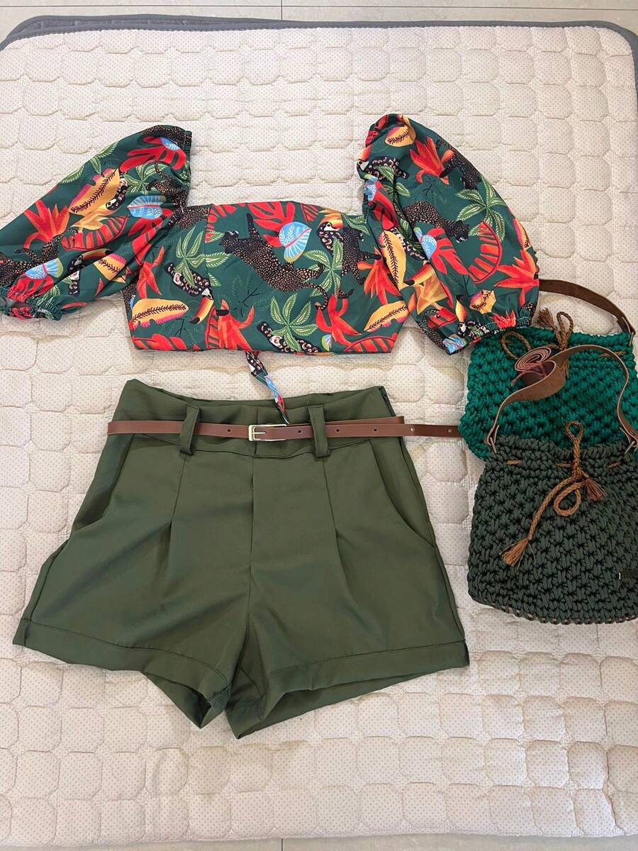 Women Two-Piece Outfits - Màu xanh lá cây đậm - Xem 1