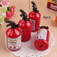 4pcs Creative Fire Extinguisher Shaped Pencil Sharpener, Ideal For Study Rewards And Birthday Gifts, Children's Day And Back-To-School Gifts