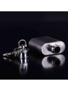 Mini Petaca de Acero Inoxidable Elegante Licorera de Bolsillo, Anfora Portátil para Licores, Ideal para Regalo y Salidas, ¡Disfruta Tu Licor Favorito en Cualquier Lugar! - Plateado - Ver 7