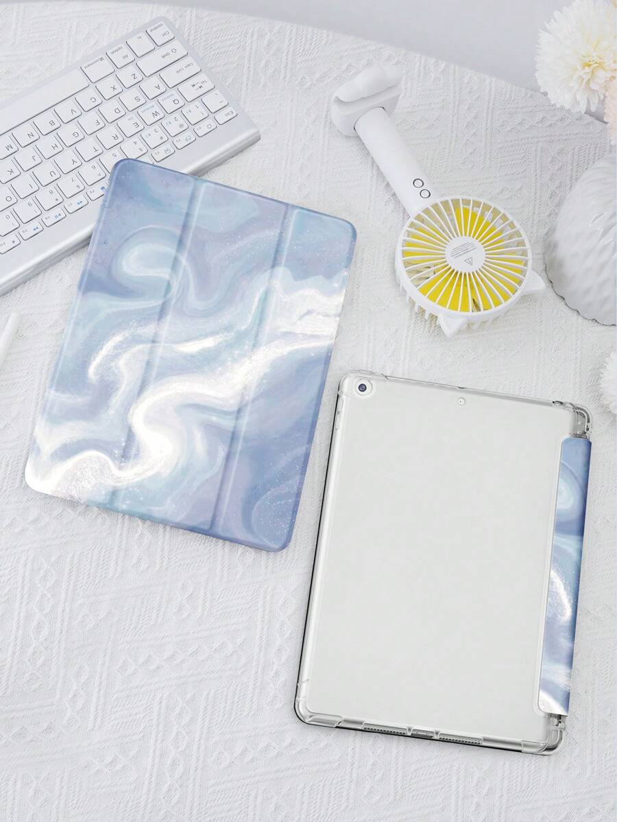 水波纹保护壳兼容 iPad 10.2 英寸 2021/2020 iPad 第 9/8 代，兼容三星 Galaxy Tab A8 10.5 英寸 2022、华为 Matepad 10.4/ Tab/小米保护套，带笔架，支持自动睡眠/唤醒盖 - 彩色 - 查看 1