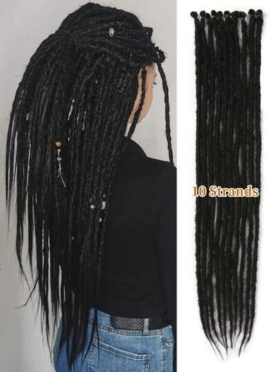 24 Inch Synthetic Dreadlock Extensions, 10 Strands Hippie Style Single-Ended Dreadlocks, Ombre Golden Color, 0.6cm Width, Crochet Reggae Style Wig, Suitable For Women, Can Be Used For Christmas, New Year, Carnival, Music Festivals And Other Occasions