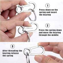 1 件金属钥匙扣钥匙圈钥匙链环夹收纳盒适用于家庭汽车钥匙钥匙查找器女士男士汽车配件包魅力学院风可爱哥特 Y2K - 彩色 - 查看 7