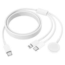 3-in-1-Ladekabel: 1 x Lightning-Kabel, 1 x Typ-C-Kabel, magnetisches kabelloses Uhrenladegerät, kompatibel mit Apple Watch der Apple Watch, geeignet für Büro, Wohnheim und Zuhause