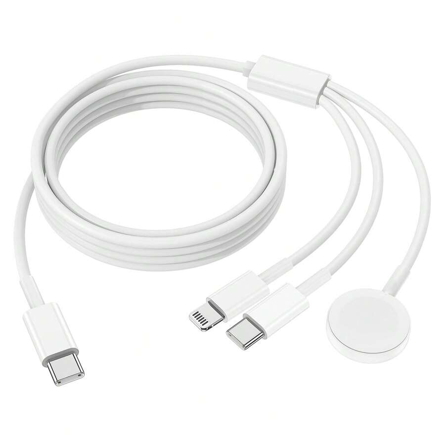 3-in-1-Ladekabel: 1 x Lightning-Kabel, 1 x Typ-C-Kabel, magnetisches kabelloses Uhrenladegerät, kompatibel mit Apple Watch der Apple Watch, geeignet für Büro, Wohnheim und Zuhause