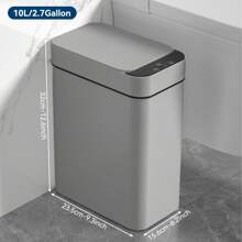 Ljia Automatic Motion Sensor Bathroom Trash Can With Lid, 2.7 Gallon/4 Gallon Touchless Trash Bin, Electric Waterproof Narrow Small Rubbish Can, Smart Plastic Slim Garbage Can Small White& Grey Wastebasket For Kitchen, Toilet, Office, Rv, Bedroom, Living Room