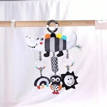 1 buah Mainan Kereta Bayi Buaya Hitam Putih Gantungan Lonceng Kerincingan, Cocok Sebagai Hadiah untuk Bayi Baru Lahir, Merek & Warna Manik-manik Acak - MultiWarna - View 4