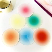 1pc Acrylic Coaster, Anti-Scald, Round, Gradient Candy Color, Ins, Shooting, Props, Decorative Ornaments, Heat Insulation Mats, Table Mats