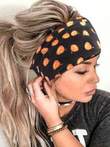 Halloween Pumpkin Elastic Yoga Sports Headband Headscarf - Pumpkin - View 7