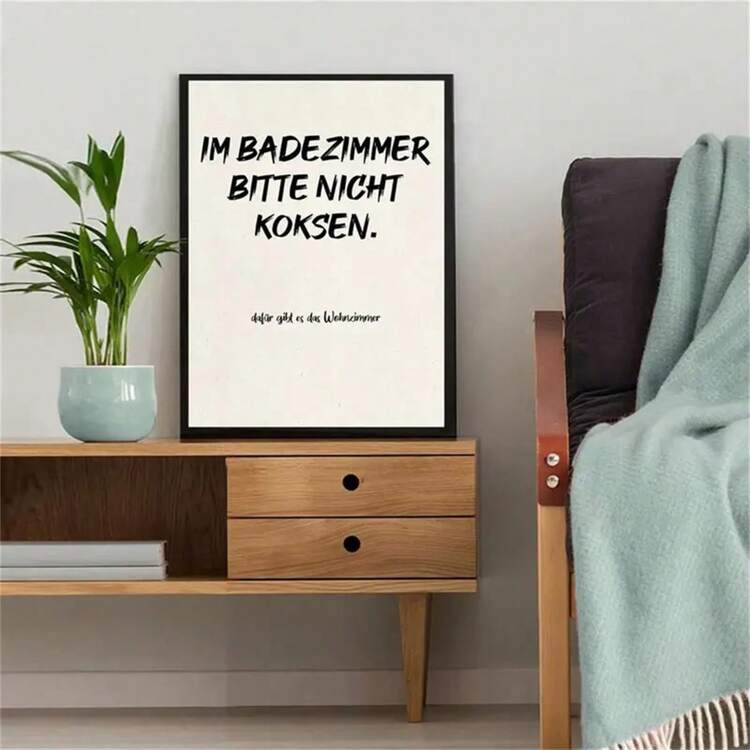 1 幅帆布印刷画，请勿在浴室喝可乐，家庭房间装饰墙面艺术无框，海报礼物生日毕业家居装饰圣诞装饰品圣诞节 - 彩色 - 查看 5