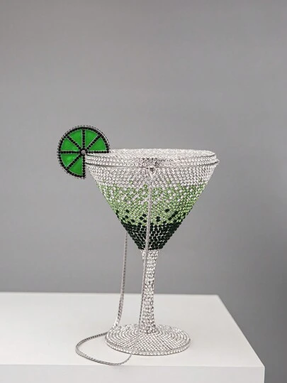 Cocktail Cup Rhinestone Evening Bag New Arrival Crystal Bridal Handbag Dinner Clutches Female Crystal Purse Rhinestone  Bags
