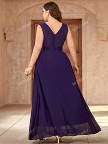Vestido de fiesta largo y formal con cuello de corazón, inserciones de lentejuelas y encaje contrastante de tul, elegante vestido para fiesta de graduación, baile de graduación, cena, boda