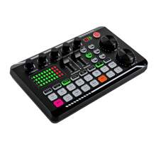 YUNRUX Soundboard Sound Effects Board Sound Mixer Board Bluetooth Compatible Sound Card With Multiple Sound Effects And LED Light Soundboard Live Sound Card And Audio Interface With DJ Mixer - Black - View 6