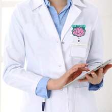 1pc 'Use It Well' Brain Badge Reel Retractable ID Tag Card Holder With Clip For Nurse, Work, Office Workers - Blue - View 5