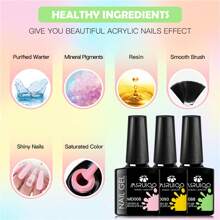 8ml 6Pcs/Set Gel Nail Polish Set Nude Pink Colors Gltter Semi Permanent Soak Off UV LED Nail Art Gel Polish For Manicure