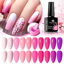 8ml 6Pcs/Set Gel Nail Polish Set Nude Pink Colors Gltter Semi Permanent Soak Off UV LED Nail Art Gel Polish For Manicure