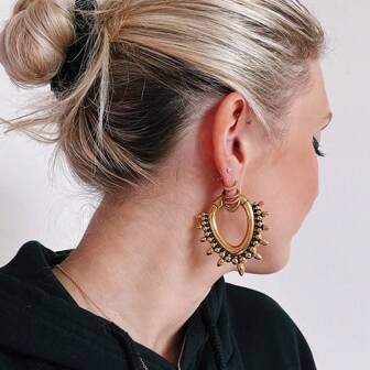 1pc New Water Drops Spikes Hoop Earring Magnets Ear Weight Expanders Body Piercing Jewelry Earring Gauges Stretchers