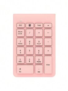 Tastierino numerico senza fili B038, tastierino numerico portatile 22 tasti 2,4 GHz, estensione tastiera numerica per contabilità finanziaria, 10 tasti per computer portatile, PC, desktop, Surface Pro, notebook - rosa/nero/grigio