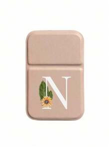 1pc Mini Pink Flower White Letters Foldable Portable Makeup Mirror,Letters Of A-Z Makeup Mirror With Bracket, Travel Mirror, Beauty Products, Desktop Makeup Mirror, Rectangular Desktop Compact Mirror Foldable Small Minimalist Makeup Mirror, Travel Portable Makeup Mirror For Women's Gift - The Best Gift For Mom And Teacher