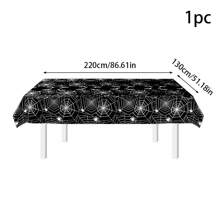 Đồ trang trí Halloween Bộ đồ ăn Mạng nhện đen Bộ đồ ăn 2 CÁI Đĩa 7 inch 12 CÁI Đĩa 9 inch 12 CÁI Cốc 24 CÁI Khăn giấy 1 cái Khăn trải bàn cho Halloween Trang trí tiệc sinh nhật, Giáng sinh - màu đen - Xem 9