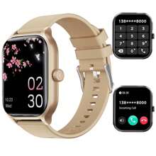 MixtataDi Smart Watch, Wireless Calls/Dialing, Multi-Sport Modes, Call Reminder And Rejection,  Message Reminder Viewing, Multiple APP Reminders, Suitable For Men And Women, Sports Watch, Custom Wallpaper, Compatible With Ios/Android - Gold - View 3