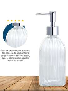 Glass Dispenser 400ml Liquid Soap And Alcohol Bathroom - Dolce Home - 無色 - 查看 4