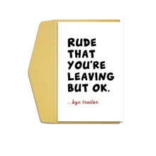 Funny Leaving Card For Coworker Boss, Colleague Leaving Card, Going Away Card For Friend, Retirement Card, Goodbye Card For Him Her, Rude That You're Leaving - Multicolor - View 1