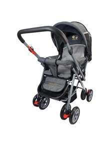 Carriola Reversible con Charola 3 Posiciones de Reclinado Toldo Plegable - Gris - Ver 7