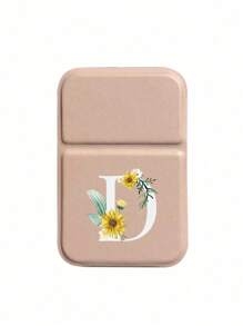 1pc Mini Pink Flower White Letters Foldable Portable Makeup Mirror,Letters Of A-Z Makeup Mirror With Bracket, Travel Mirror, Beauty Products, Desktop Makeup Mirror, Rectangular Desktop Compact Mirror Foldable Small Minimalist Makeup Mirror, Travel Portable Makeup Mirror For Women's Gift - The Best Gift For Mom And Teacher