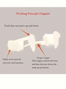 1Set Halloween Retractable Vampire Teeth Dentures Zombie Teeth Small Tiger Teeth Vampire Fangs, Suitable For Halloween Dress Up, Role Play, Prank, Photo Props - Multicolor - View 4