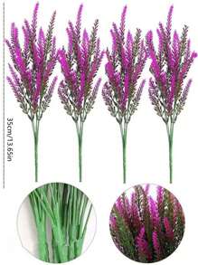 10 件人造植物，抗紫外线假绿植，适用于户外家居装饰，高品质抗氧化波士顿蕨类植物，触感真实，适用于厨房/房间、墙壁装饰室内/室外悬挂花盆、春夏花园庭院装饰、万圣节装饰、假花家居装饰、母亲节装饰、节日装饰、情人节 - 粉紅紫 - 查看 3