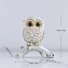 1件猫头鹰树脂工艺品摆件可爱大眼复古猫头鹰网红丑猫头鹰小雕塑家居装饰小摆件