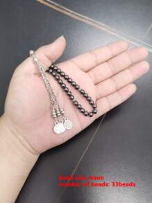 Tasbih Natural Hematite Beaded Bracelets 33prayer Beads Islamic Bracelet Ramadan Gift Pocket Misbaha Eid Accessory