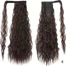 Ngô Sóng Đuôi Ngựa Nối Dài Kẹp Trong-22 Inch Dài Lượn Sóng Quấn Quanh Pony Đuôi Chịu Nhiệt Tổng Hợp Bộ Tóc Giả dành Cho Nữ - Nhiều màu - Xem 13