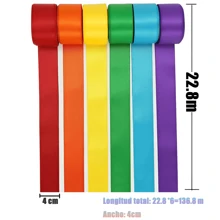 25 yardas de cinta decorativa para ramos de flores, cinta de satén de 4 cm para envolver regalos, lazos para empaquetar regalos de Navidad y San Valentín - Rojo, naranja, amarillo, verde, azul y morado - Ver 11