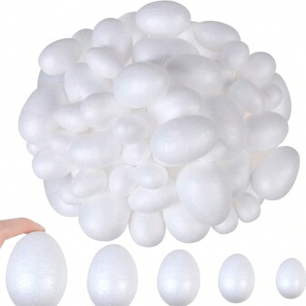 12pcs Egg-Shaped Foam DIY Easter Egg Polystyrene Craft Balls For Art And Decorations Best Gifts Birthday