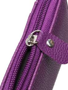 1 pieza Tarjetero con múltiples ranuras, estuche de tarjetas mini portátil con ventana transparente, monedero con cremallera mini, estuche de tarjetas de organza portátil para señoras, tarjetero de tarjetas de crédito y tarjetas de visita con cremallera vertical, pequeño y exquisito. Fácil de llevar, adecuado para salir y almacenamiento de viaje, de moda y versátil - Multicolor - Ver 5