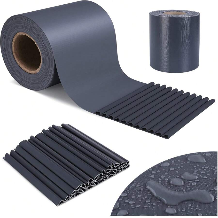 PVC Privacy Screen Strips, Privacy Screen Strips For Double Rod Mats, 200 M X 19 Cm, Includes 140 Mounting Clips, Fence Privacy Screen, Opaque, Wind Protection, Anti-UV