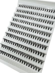 1盒30D 200簇仿貂皮单根假睫毛浓密纤长立体假睫毛单簇礼物，适合女性和女孩睫毛簇、睫毛簇、单根睫毛、睫毛、假睫毛 - 黑色 - 查看 4