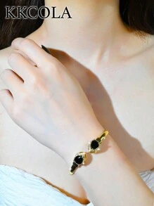 KKCOLA 1pc Summer Fashion Geometric Bracelet For Beach Party & Holiday Women's Jewelry Decoration , Party, Holiday, Festival, Gift Jewelry - Yellow Gold - View 4