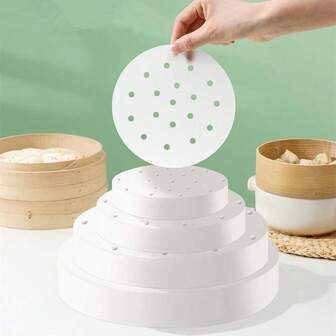 100pcs Non-Stick Steamer Liners, Round Parchment Paper For Dim , Bun, Air Fryer, Disposable Silicone & Oil Paper For Baking Air Fryer Kitchen Air Fryer Liners Air Fryer Paper Airfryer Air Frier