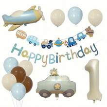 16 sztuk matowych balonów urodzinowych w stylu vintage, 32-calowe białe balony z numerami, flagi z okazji urodzin, samochód, niedźwiedź, balony foliowe w kształcie samolotu do dekoracji przyjęć urodzinowych, wewnątrz, na zewnątrz, prezent, Boże Narodzenie